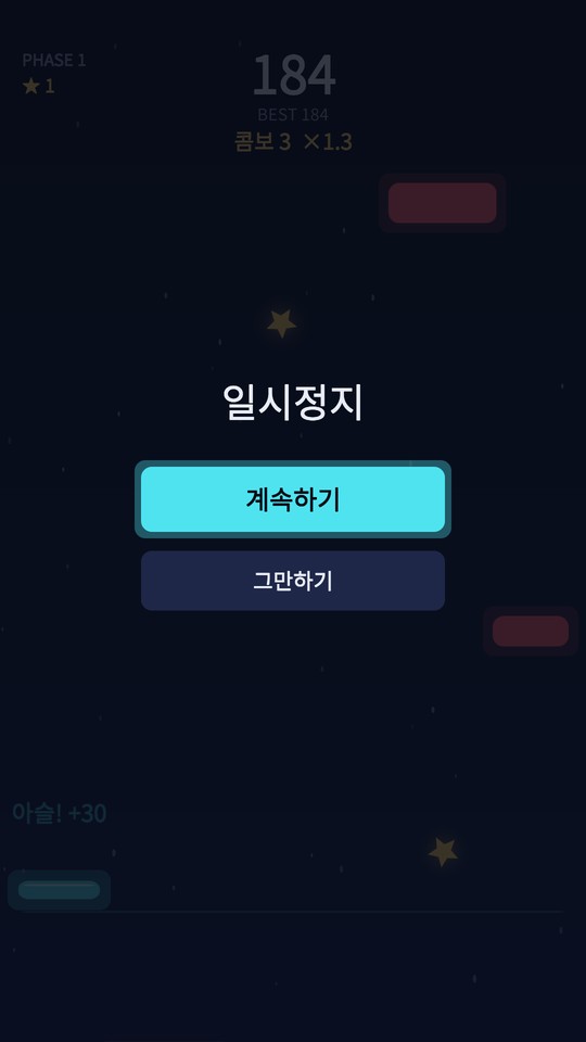 일시정지 화면